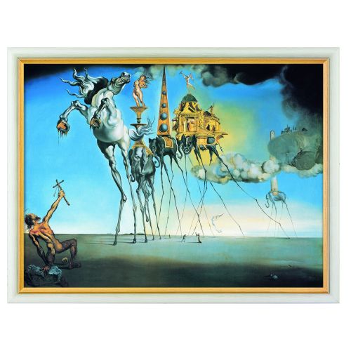 Salvador Dalí: Bild "Die Versuchung des Heiligen Antonius" (1946), gerahmt