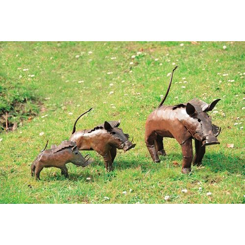 Luwagala: Drei Gartenfiguren "Warzenschweine" im Set