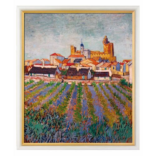 Vincent van Gogh: Bild "Blick auf Saintes-Maries-de-la-Mer" (1888), gerahmt