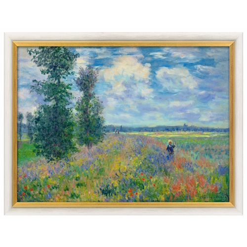 Claude Monet: Bild Les Coquelicots (environs de Argenteuil) - Mohnfeld bei Argenteuil", 1875 gerahmt