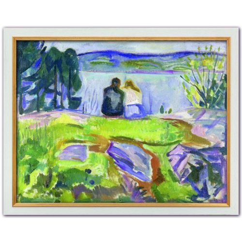 Edvard Munch: Bild "Frühling (Liebespaar am Ufer)" (1911-13), gerahmt