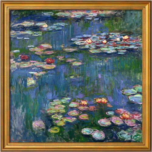 Claude Monet: Bild "Seerosen" (1916), Version goldfarben gerahmt