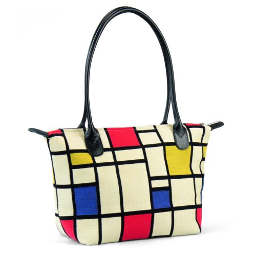 Handtasche Komposition in Rot, Blau und Gelb nach Piet Mondrian