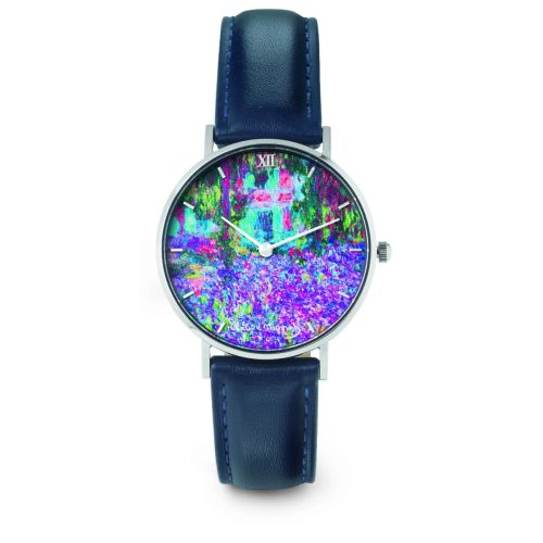 Künstler-Armbanduhr "Monet - Irisbeet in Monets Garten"