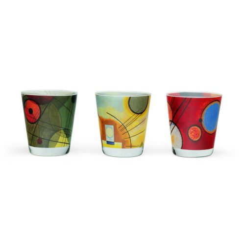 Wassily Kandinsky: 3 Glas-Windlichter mit Künstlermotiven