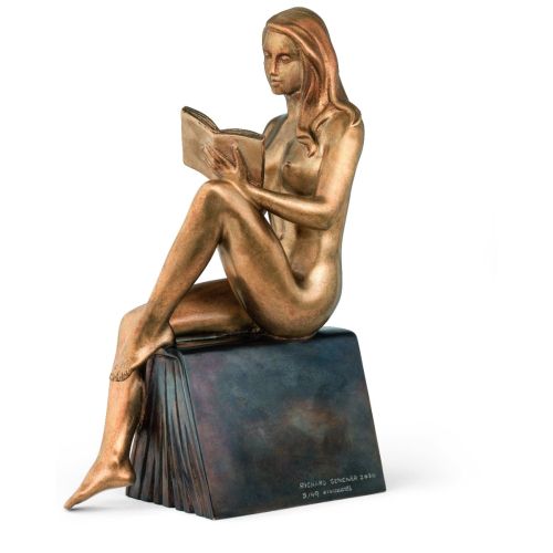 Richard Senoner: Skulptur "Lesende", Bronze