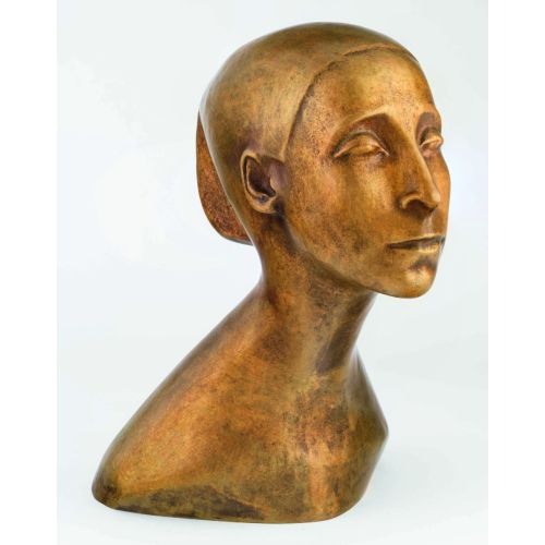 Bernhard Hoetger: Büste "Bildnis der Tänzerin Sent M'Ahesa" (1917), Reduktion in Bronze