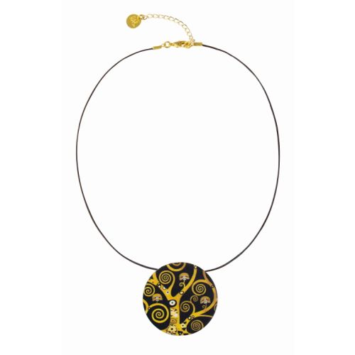 Collier "Lebensbaum" mit Lederband - nach Gustav Klimt