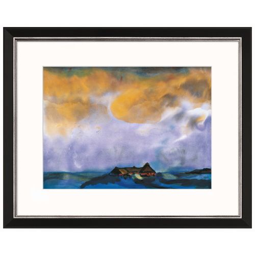 Emil Nolde: Bild "Hallig", Version schwarz-silber gerahmt
