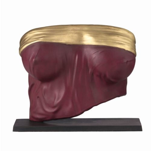 Krystian Xaver: Bronzeskulptur "Venus" (2022), Version dunkelrot teilvergoldet