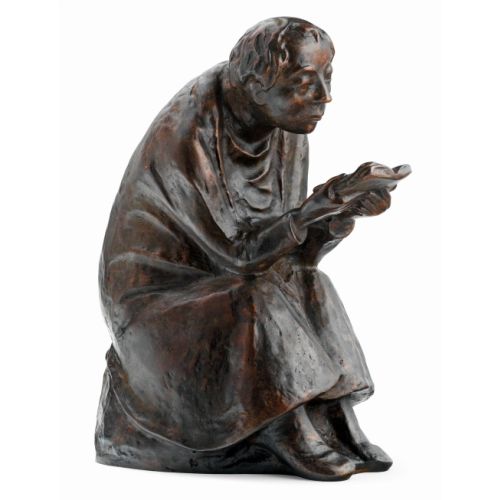 Ernst Barlach: Skulptur "Der Buchleser" (1936), Reduktion in Bronze