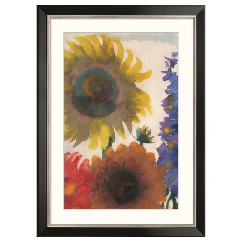 Nolde: »Sonnenblumen und Rittersporn«, 1935, |schwarz silber gerahmt