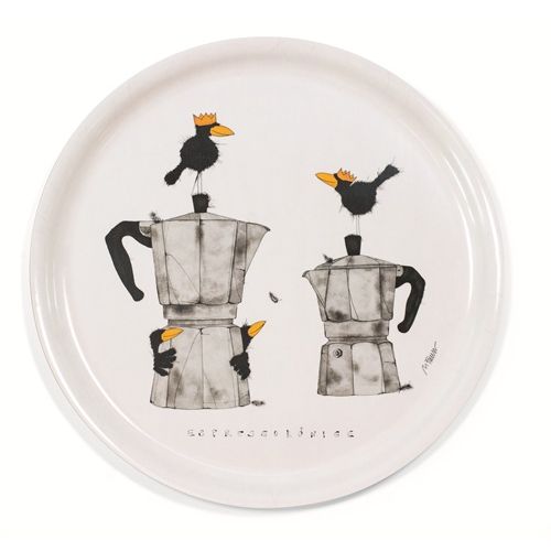 Produktbild zum Produkt 'M. Ferner: Holztablett "Espressokönige"'