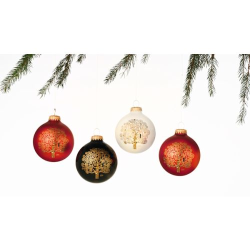 Klimt: 4er-Set Weihnachtsbaumkugeln "Leb