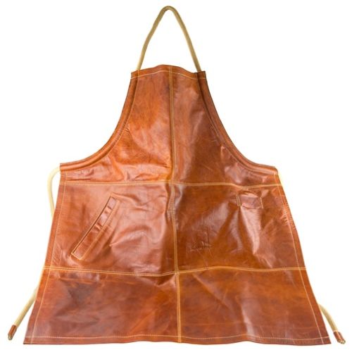 Grillschürze Büffelleder FUNKENFEUER, Farbe cognac