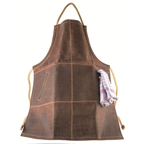 Grillschürze Büffelleder FUNKENFEUER, Farbe coffee
