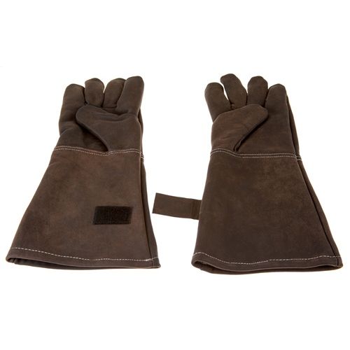  Büffelleder Grillhandschuhe, Farbe coffee