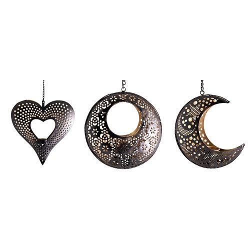 Orientalische Lichter. 3er-Set, Herz + Sonne + Mond