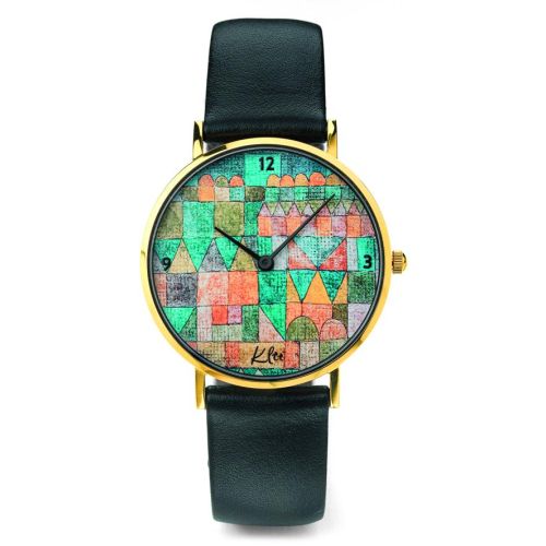 Künstler-Armbanduhr "Tempelviertel von Pert" - nach Paul Klee