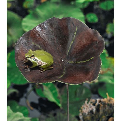 Gartenstecker "Lotusblatt mit Frosch"