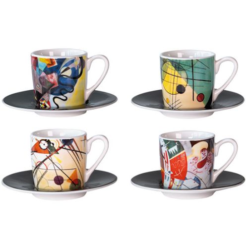 Kandinsky: 4 Espressostassen mit Künstlermotiven | Set