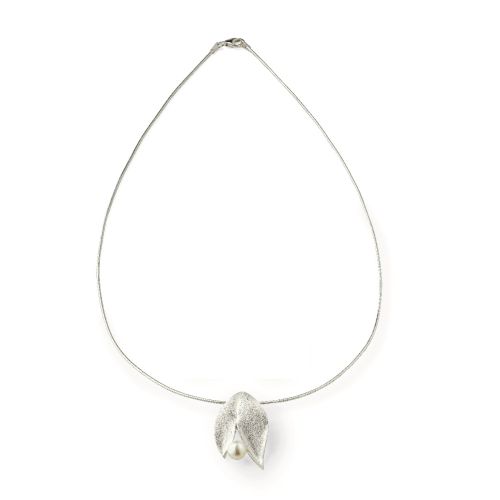 Collier "Silver Leaf" mit Perle