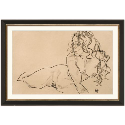 E. Schiele: Bild "Sich aufstützender weiblicher Akt"