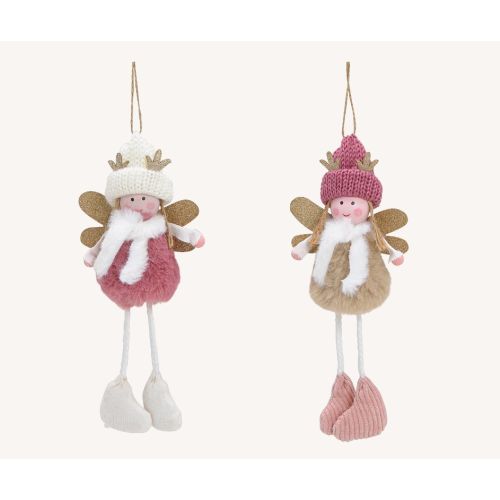 Hänger Engel aus Textil Pink/ Rosa