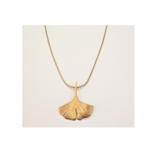 Ginkgo-Collier in 925er-Sterlingsilber, vergoldet