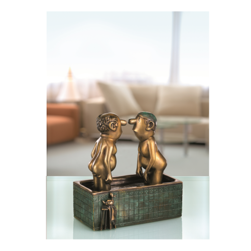 Loriot: Skulptur "Herren im Bad" Bronze