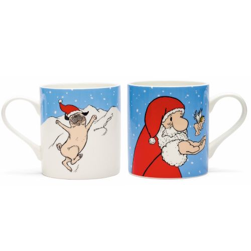 Loriot: 2 Becher "Weihnachtsmops und Weihnachtsmann"